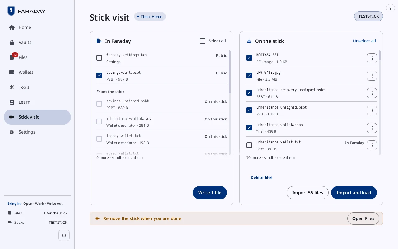 Stick visit.
